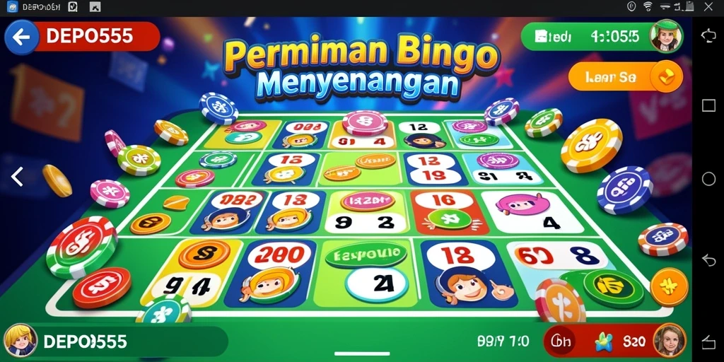 Tampilan gameplay interaktif dalam aplikasi DEPO555 Bingo.