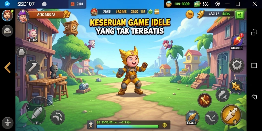 Screenshot gameplay SD107 yang menampilkan keseruan mengelola bisnis Idle.